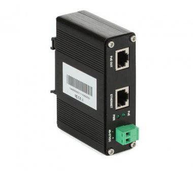PoE IEEE802.3af/at/ab Injector Industrial, Gigabit LTPoE++ 90W on DIN rail, extreme temperature range -40 to 80 degrees