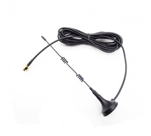 3G & 4G/LTE magnetic antenna 3 dBi with 3m RG174 cable / SMA Male (225mm)