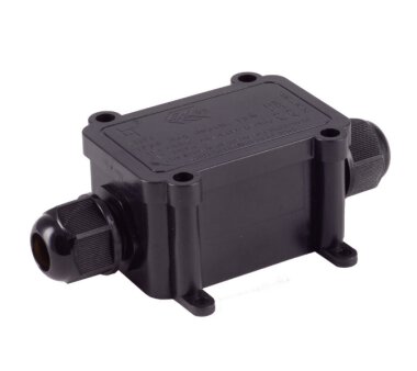 Outdoor junction box waterproof IP68 protection class, black, 2-way (1x1)