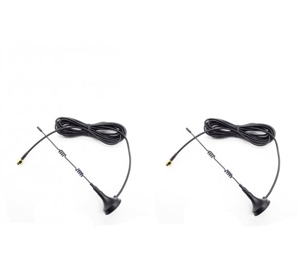 2G, 3G & 4G/LTE magnetic antenna (2 Antenna / 3 dBi) with 3m RG174 cable / SMA Male