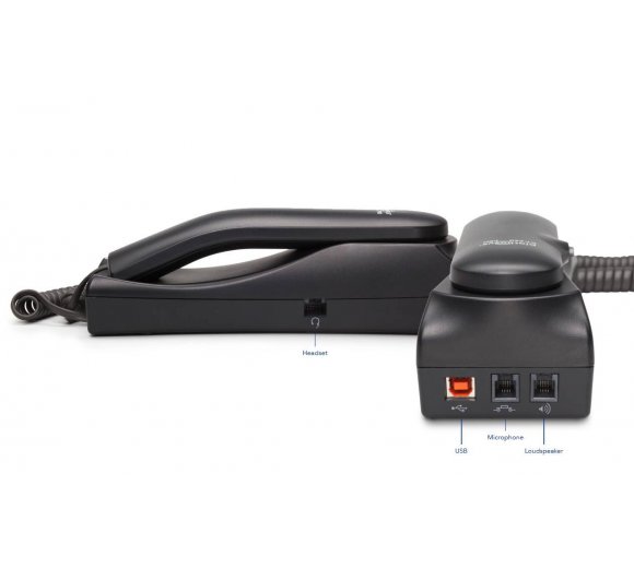 PLATHOSYS CT-260-PRO USB Handset für Leitstellen (HAC, API interface, Push-To-Talk button, acoustic shock protection, headset connection)