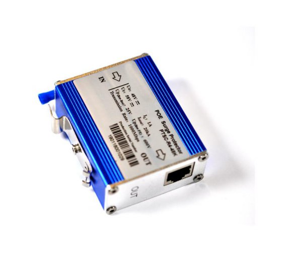 Gigabit POE Surge Protector on DIN Rail 35mm (IEEE802.3af, at, LTPoE++ up to 90W)