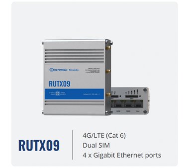 Teltonika RUTX09 4G LTE Cat6 Industrial Cellular router,...