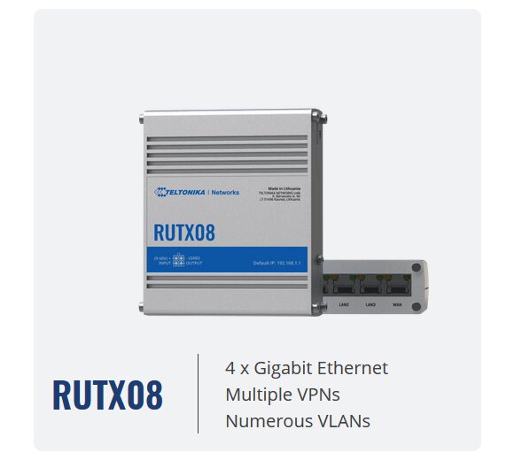 Teltonika RUTX08 Router mit 4 Gigabit Ethernet
