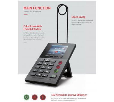 Fanvil X2C Call Center IP telephone with headset stand, Non-PoE (optional: pedal switch)