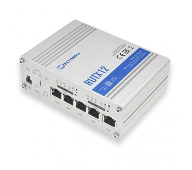 Teltonika RUTX12 LTE CAT6 Cellular Industrie Router mit 2 SIM-Steckplätzen und 2 LTE-Modems, WLAN AC, 4x LAN, WAN