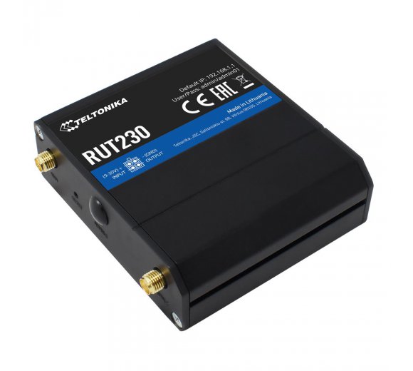 Teltonika RUT230 inkl Halter auf Hutschienenmontage (DIN Rail Kit) - Industrie HSPA+ 3G Router (-40 °C to 75 °C), WLAN, OpenVPN, DynDNS