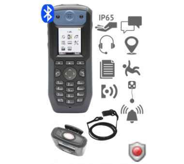 Ascom d81 Protector DECT/GAP handset (DH5-AABEAB) - Protector with dead man rest & position alarm & pull rope alarm & LF localization
