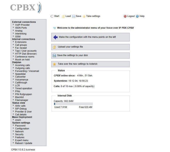 CPBX 19 Zoll Version z20s1f4 - 1xS0 19" Rack + 4xFax 19" Rack