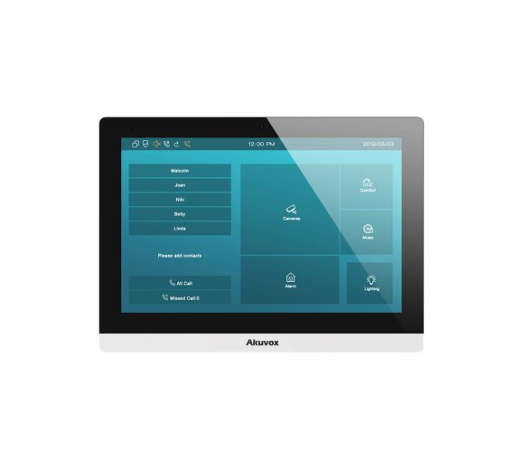 Akuvox C317A Low-cost Android Indoor Monitor - white (10" Touchscreen, WLAN, Bluetooth, Kamera, Audio and Video)