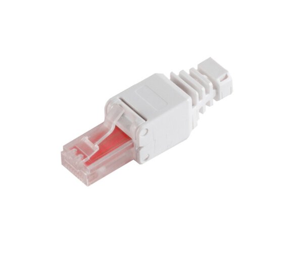 Cat.6a RJ45 Tool-less plug (Gigabit Ethernet), unshielded, straight plug with bend protection