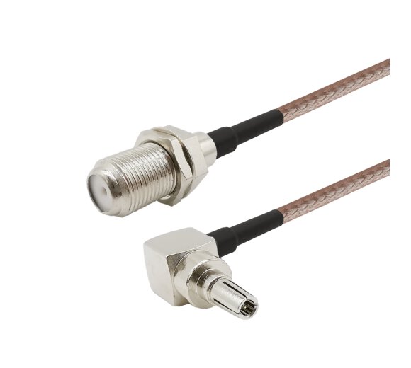 Pigtail Adapter RG316 Kabel CRC9-Stecker rechtwinklig auf F-Typ-Buchse RF-Koaxial