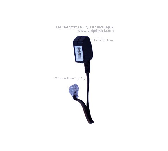TAE-Adapter (6P4C) - Coding N (German TAE Adapter cable for telephone socket to fax)