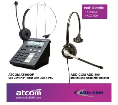ATCOM AT800DP Call Center IP-Phone with PoE Port +...