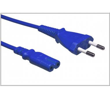 Plug-double slot jack to Europlug flat (Length 1.80m), blue