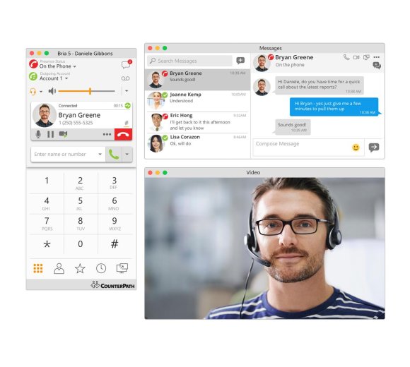 CounterPath Bria (Individual License, Mac OS X)  VoIP & Video Softphone