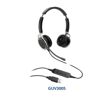 Grandstream GUV3005 HD Stereo Headset with USB-A...