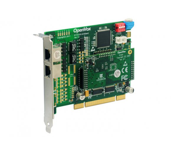 OpenVox DE210P + Echo Cancellation, 2 port E1/T1/J1 PRI PCI card (Asterisk compatible & Askozia Trixbox, Elastix Certified)