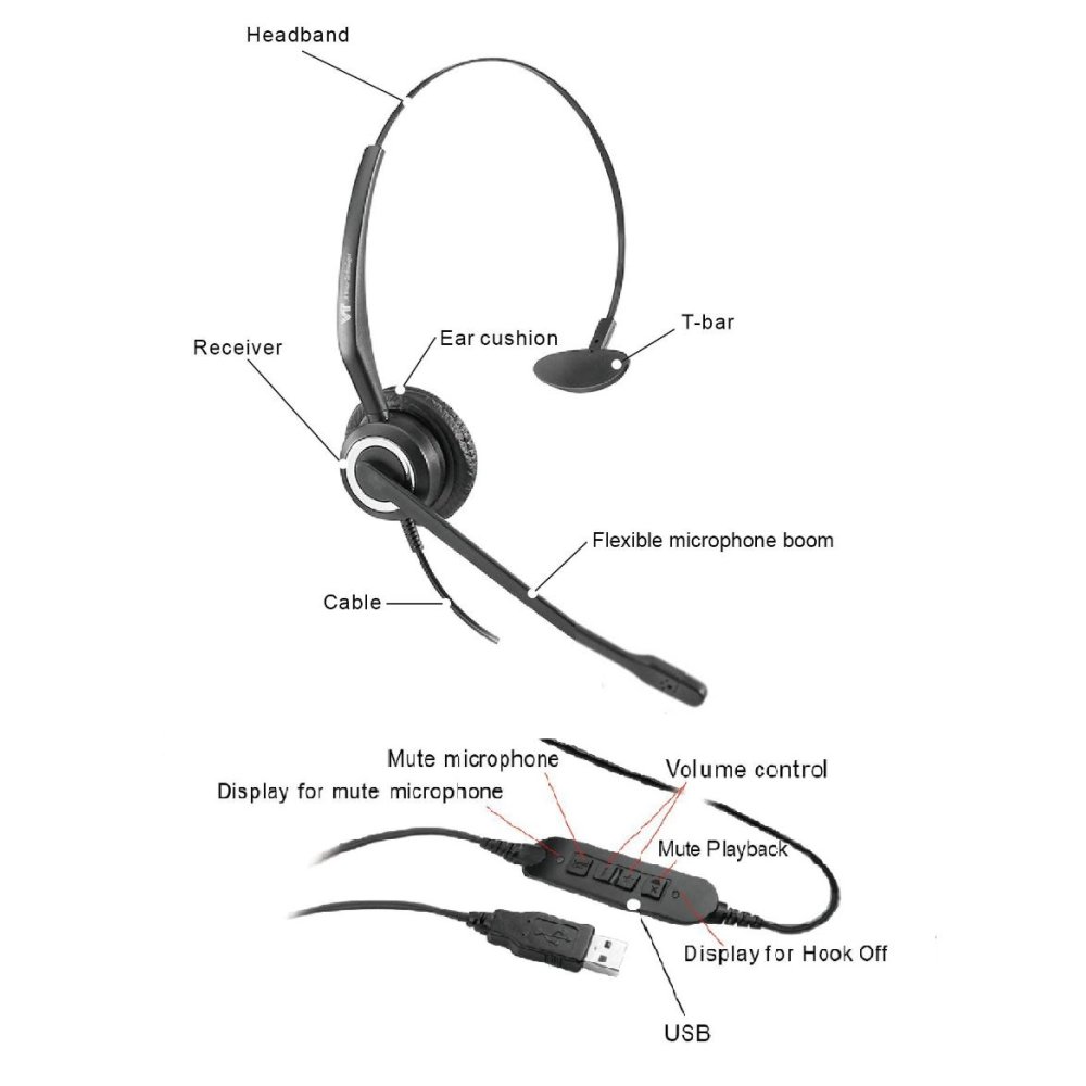 VT 7000 USB mono headset