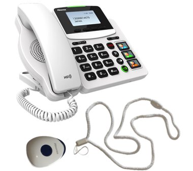 Akuvox R15P Big Button Healthcare IP telephone with SOS pendant (Big Button for Senior, HAC, PoE)