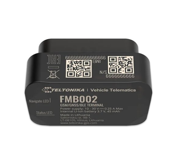 Teltonika FMB002 GPS Tracker für 2G (CAN-Bus-Datenlesefunktion, OBDII, Bluetooth)