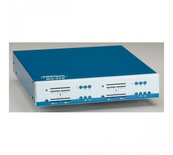 Portech MV-378G-3G GSM/WCDMA/UMTS VoIP Gateway, 8x SIM, 1x LAN (Global Version: 3G 2G+3G 800/850/900/1900/2100MHZ)