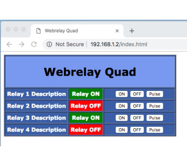 WebRelay PoE with 1 Relay output (12A @ 240VAC, 30VDC)