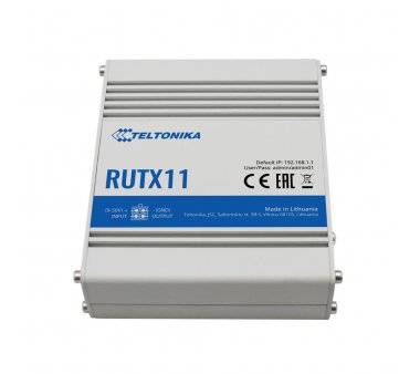 Teltonika RUTX11 NA Industrieller Mobilfunk-Router | WLAN 802.11ac Dual Band 2.4GHz + 5GHz WLAN, Dual SIM Slot, 4G/LTE Cat6-Standard (Nordamerika Version)