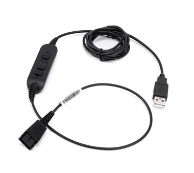 VT 8000 UNC Duo Headset mit USB Adapterkabel (Plug & Play) mit integrierten Tasten für Verbinden/Trennen des Anrufs und Stummschaltfunktion