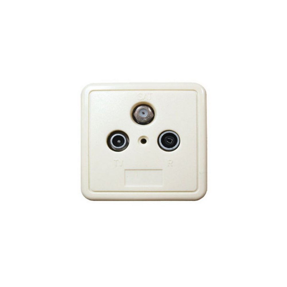 Antenna socket, BK + SAT, noload socket, 1dB, triple set, Color beig