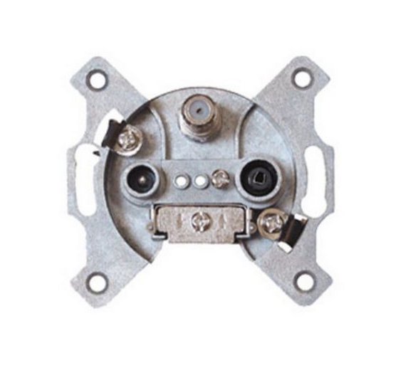 Antenna socket, BK + SAT, noload socket, 1dB, triple set, Color beig