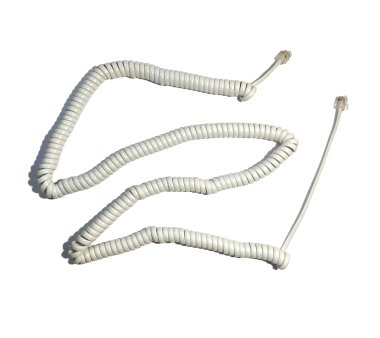 7.5m Handset coil cord with flat end white (high quality)