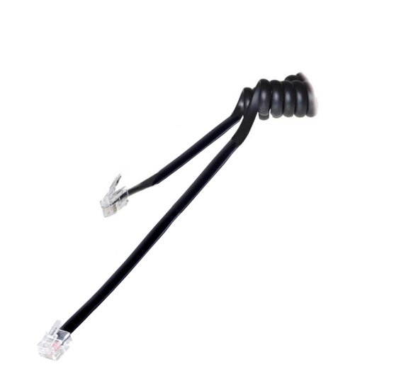 10m Handset coil cord with flat end black (high quality)