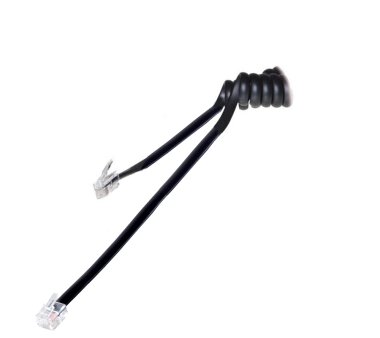 5m Handset coil cord with flat end black (high quality)