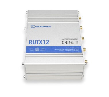 Teltonika RUTX12 LTE CAT6 Cellular Industrie Router mit 2 SIM-Steckplätzen und 2 LTE-Modems, WLAN AC, 4x LAN, WAN (Nordamerika)