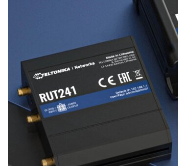 Teltonika RUT241 - CAT4 Industrial Cellular LTE Router, WLAN, OpenVPN, DynDNS, Passive PoE, Quectel 4G Modul (EU-Version)