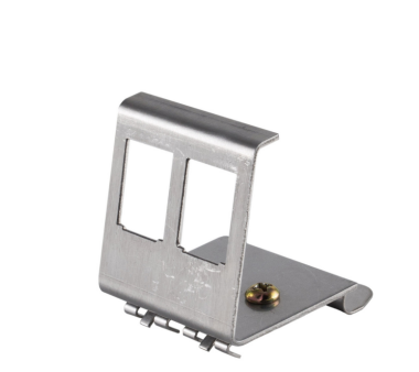 2-port Keystone module holder for Din-Rail Stainless steel
