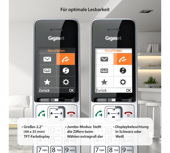 Gigaset COMFORT 500HX duo DECT handsets for use with router (AVM FritzBox, Telekom Speedport etc.)