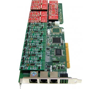 OpenVox A1200P0404 12 Port Analog PCI card + 4 FXS + 4 FXO modules
