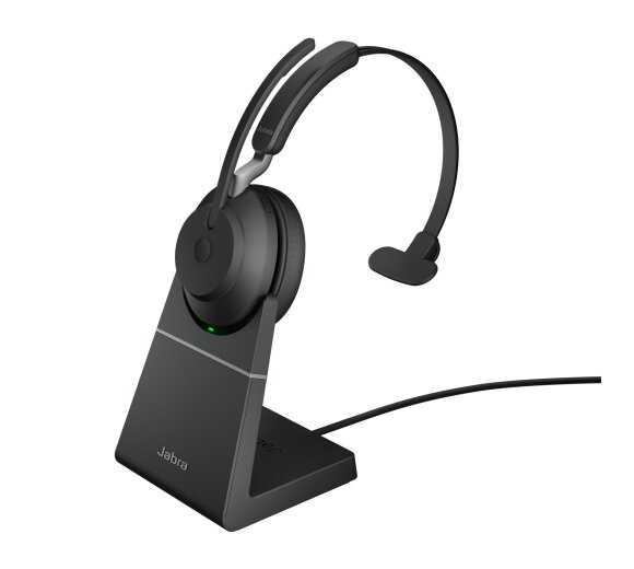 UC Link + 65 Mono + black 380a Jabra Charger in USB-A Evolve2 colour