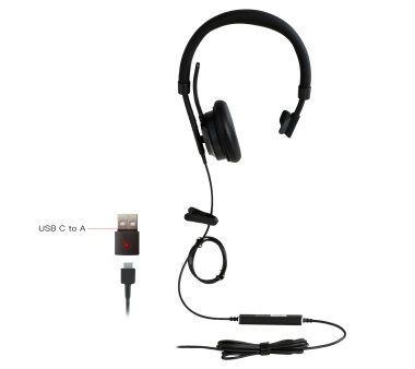 VT 8200 UC USB-C + Type-A Adapter Mono Headset (Plug and play)