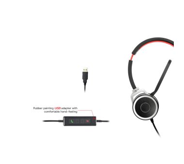 VT X208 UC Headset Mono with Audio Control (Pick up or End Phone Calls, Volume Up, Volume Down, Mute) with USB-A plug & 3.5mm jack