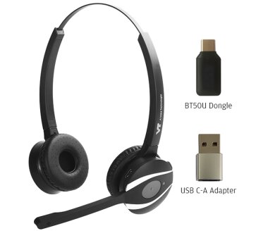 VT9200BT Duo Bluetooth Headset + BT50U USB-C dongle + Type A adapter