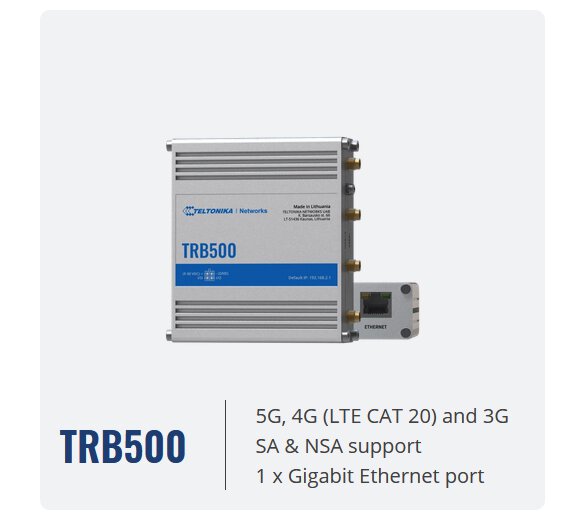 Teltonika TRB500 5G & 4G LTE Advanced Pro Cat 20 industrial cellular Gateway