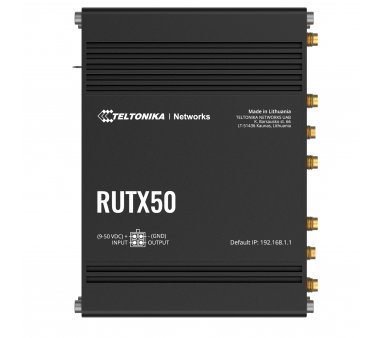 Teltonika RUTX50 black Industrial 5G + LTE CAT20 Cellular Router (WiFi 5, GNSS , Gigabit Ethernet, Dual SIM)