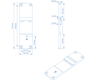 Teltonik Rear Panel with 35mm DIN Rail Holder (PR5MEC24)