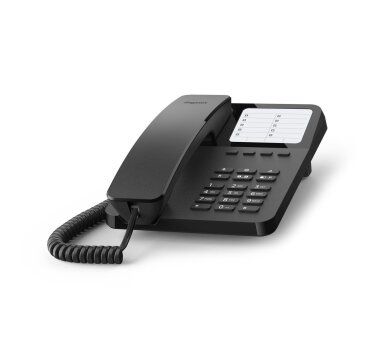 Gigaset DESK 400 corded analog wall and desk phone for simple telephony (black)
