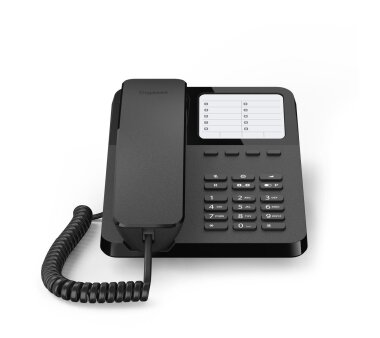 Gigaset DESK 400 corded analog wall and desk phone for simple telephony (black)