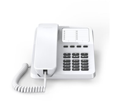 Gigaset DESK 400 corded analog wall and desk phone for simple telephony (white)