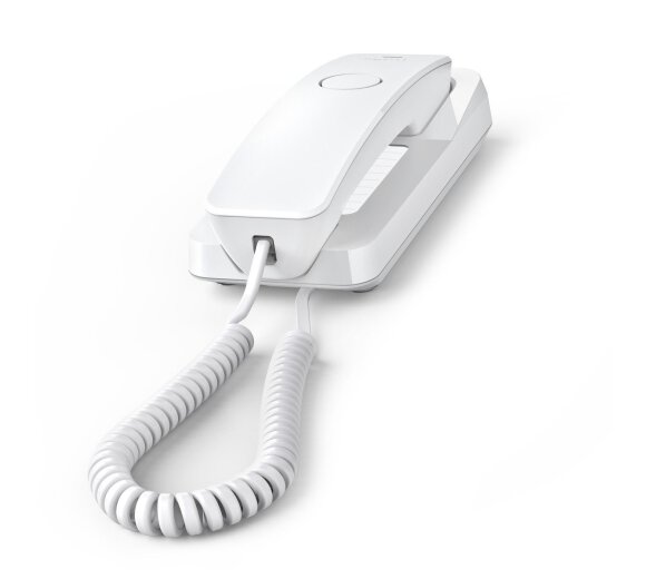 Gigaset DESK 200 corded analog wall and desk phone for simple telephony (white)